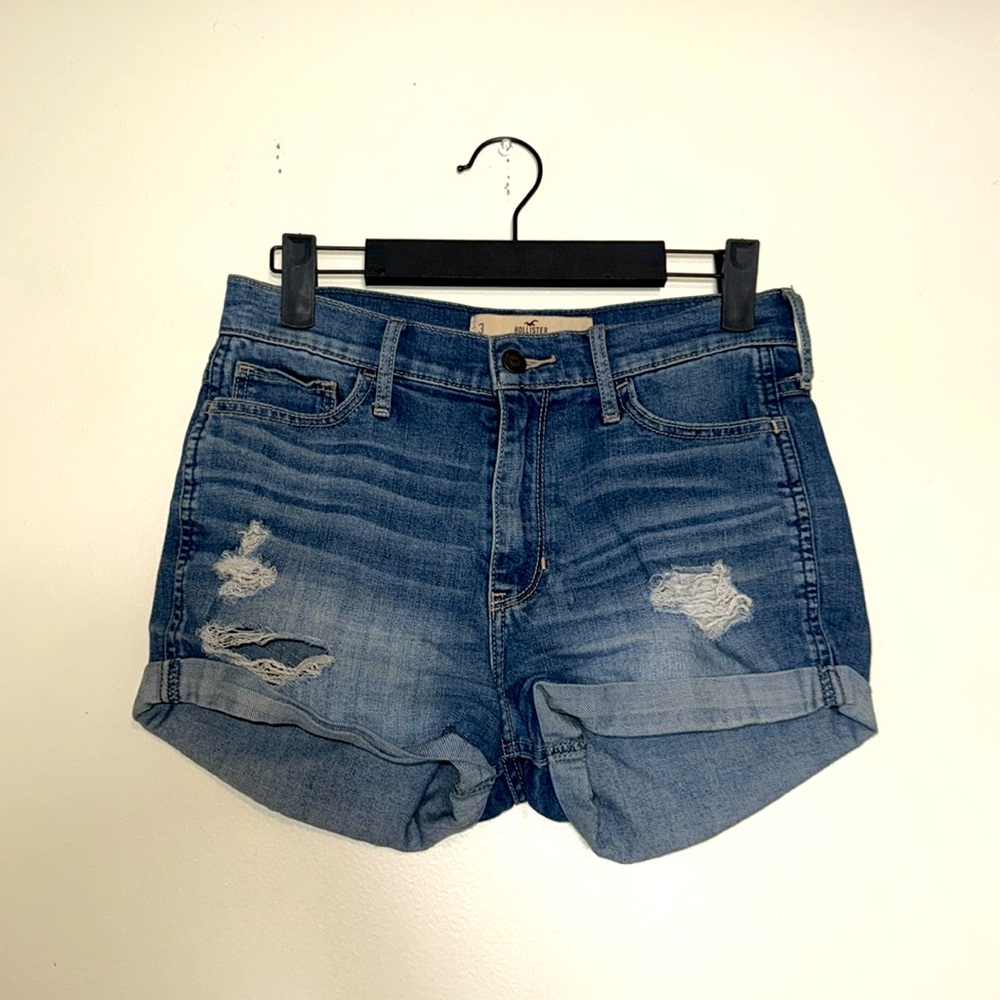 Hollister | Distressed Blue Jean Shorts